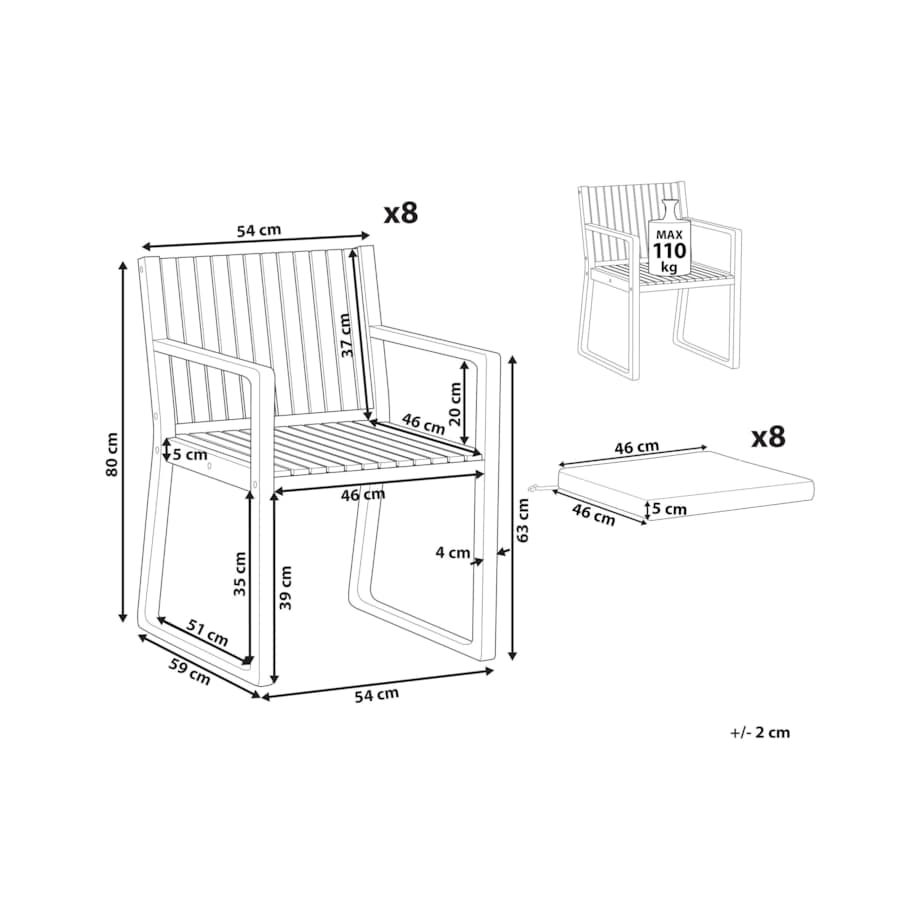 Krzesło ogrodowe Złamana biel SASSARI II