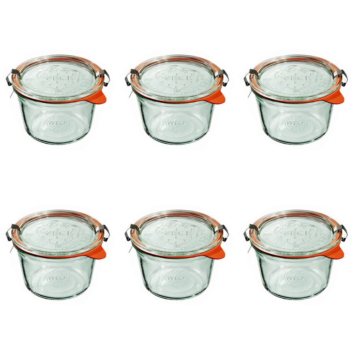 Słoik mold 370 ml z Pokrywą, Uszczelką i Zapinkami 6 szt. Weck