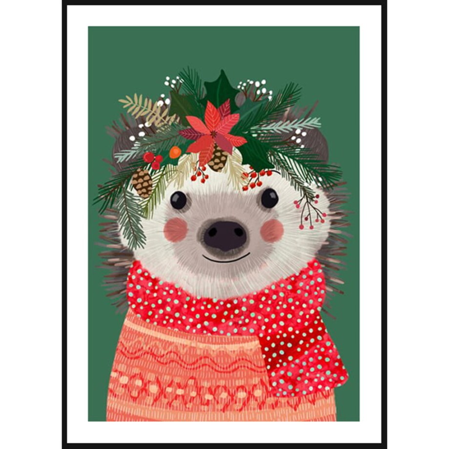 Poster Story, Plakat, Obraz - Świąteczny Jeżyk, wymiary 30 x 42 cm