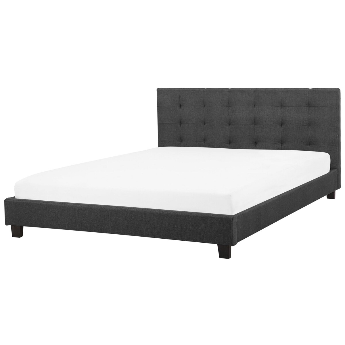 Łóżko tapicerowane 180 x 200 cm ciemnoszare LA ROCHELLE