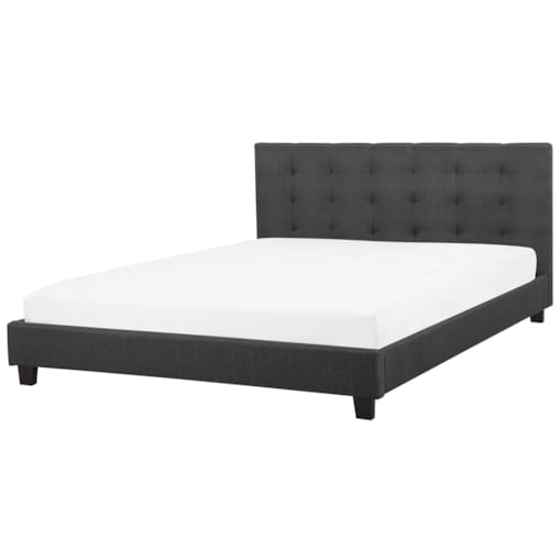 Łóżko tapicerowane 180 x 200 cm ciemnoszare LA ROCHELLE