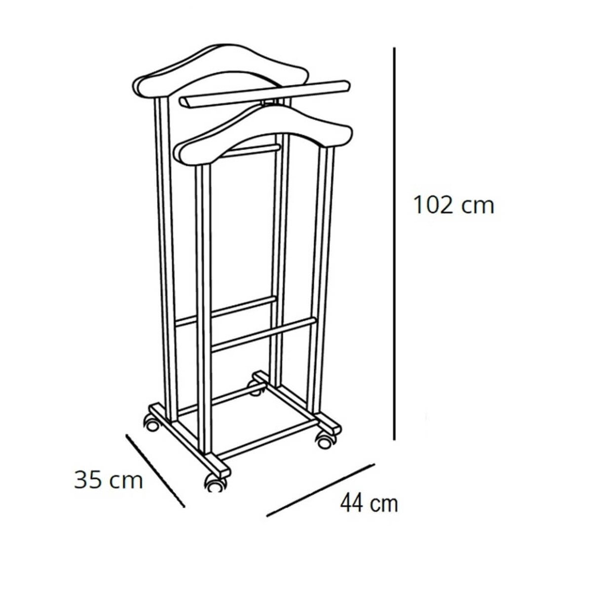 ARREDAMENTI TRENDY Wieszak do sypialni - 102 x 44 cm, brązowy