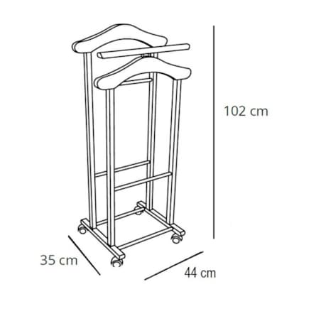 ARREDAMENTI TRENDY Wieszak do sypialni - 102 x 44 cm, brązowy