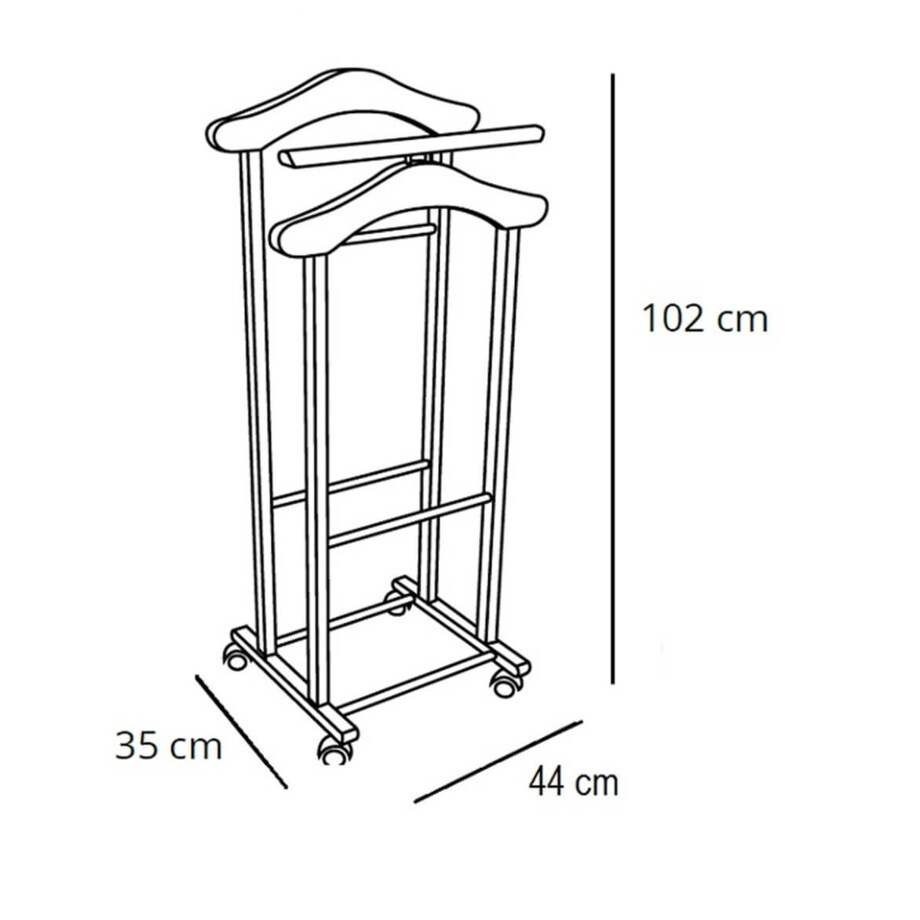 ARREDAMENTI TRENDY Wieszak do sypialni - 102 x 44 cm, brązowy