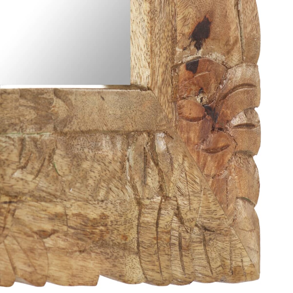 vidaXL Lustro w ramie z litego drewna mango, 50 x 50 cm