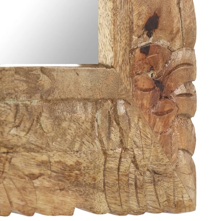 vidaXL Lustro w ramie z litego drewna mango, 50 x 50 cm