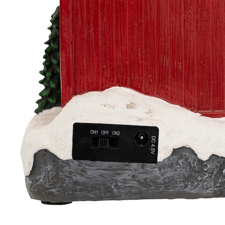 Dekoracja - LED bordowy domek świąteczny 18,5x17,5x21,5 cm