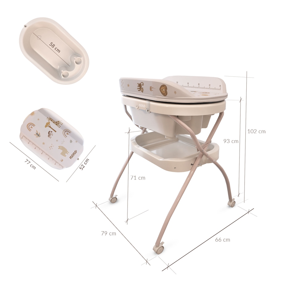 Neno Breza - wanienka ze stelażem i przewijakiem dla dzieci