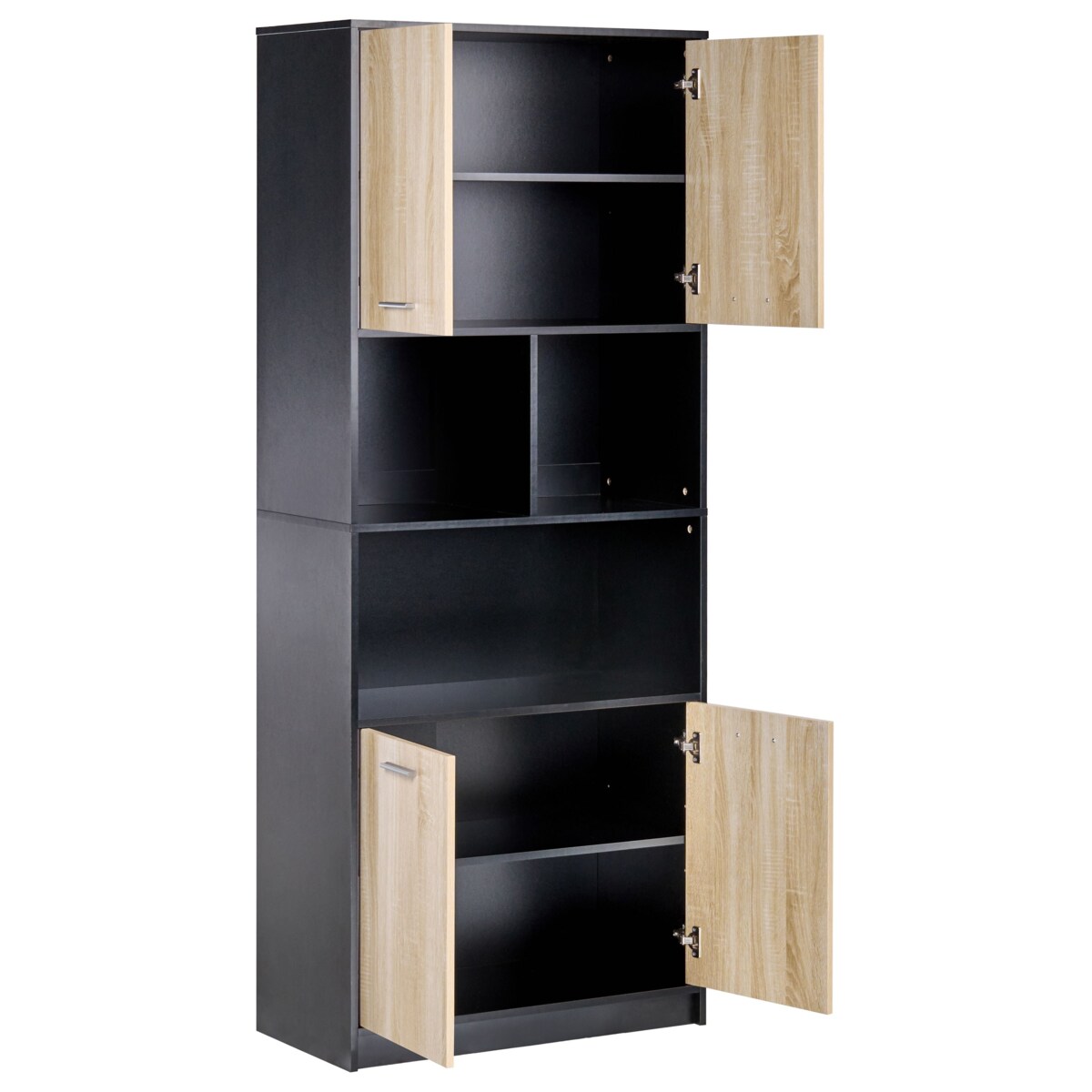 Regał 4-drzwiowy ZEHNA Brązowy/ czarny