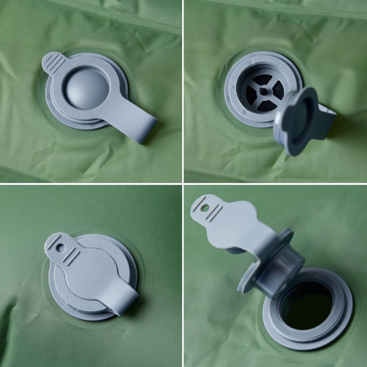 vidaXL Materac samopompujący z poduszkami, 2-osobowy, zielony