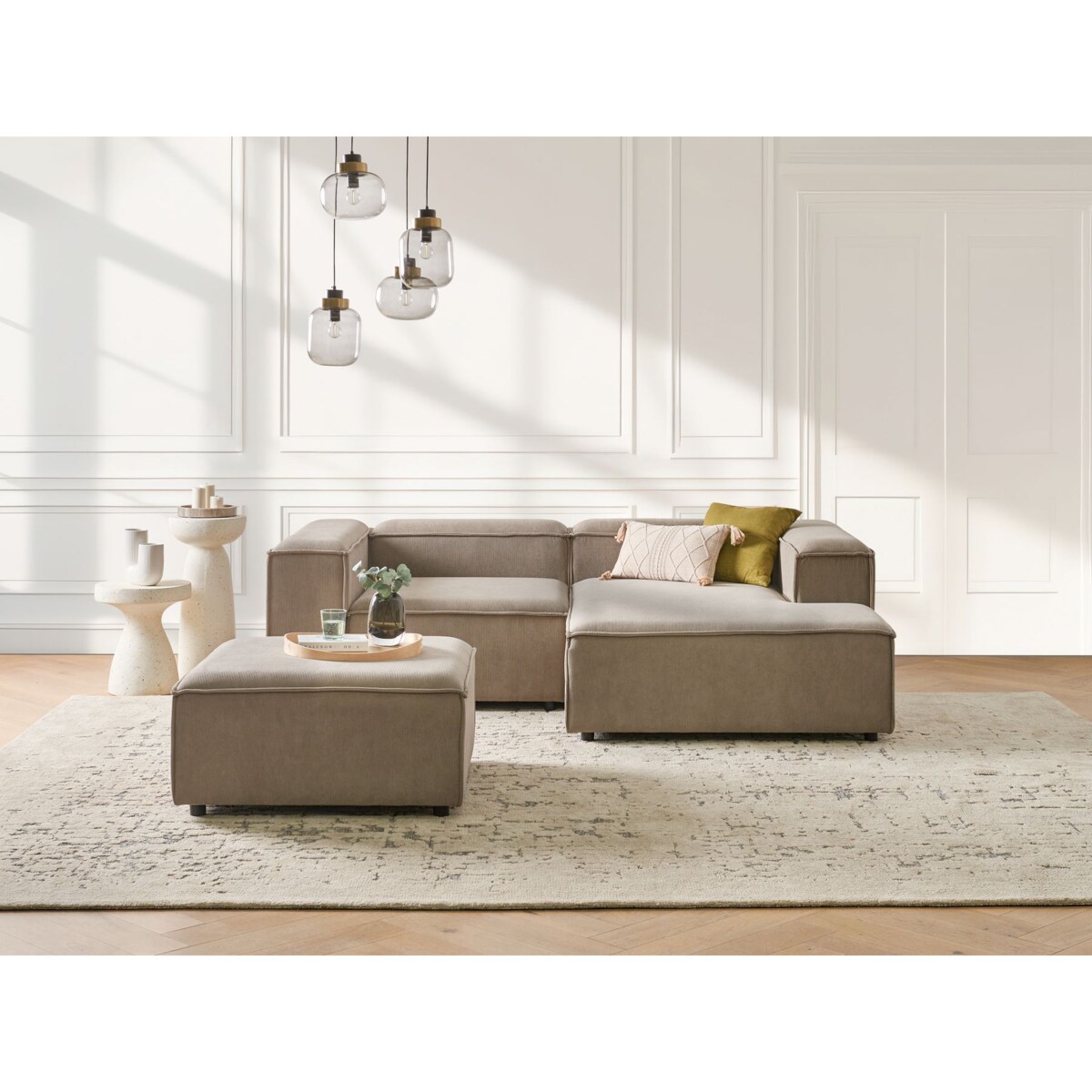 Sofa narożna z otomaną ARDAL Beżowoszary