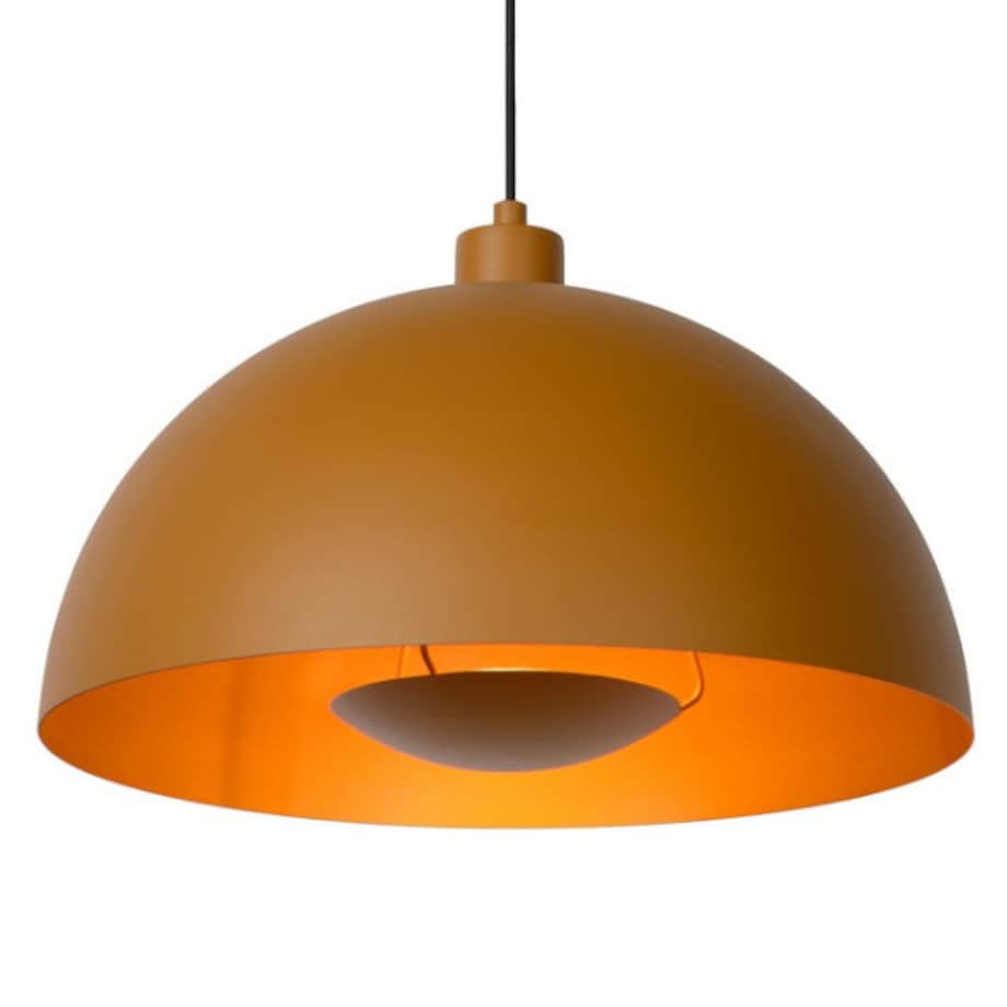 LAMPA wisząca SIEMON 45496/01/44 Lucide metalowa OPRAWA kopuła ZWIS hygge żółty