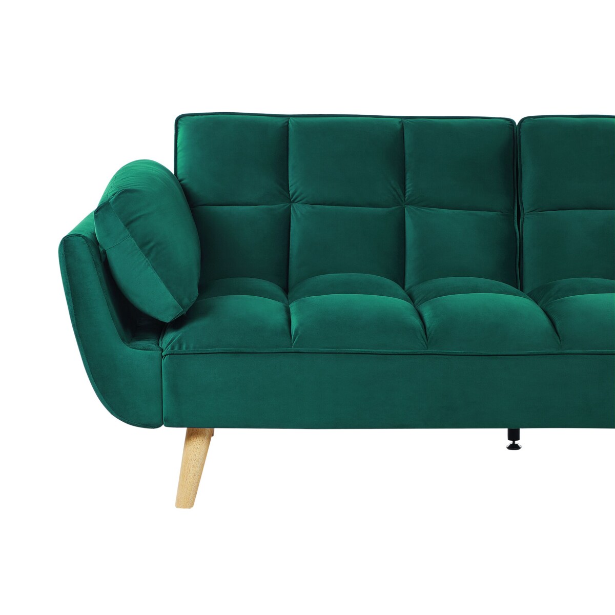 Sofa rozkładana welurowa zielona ASBY