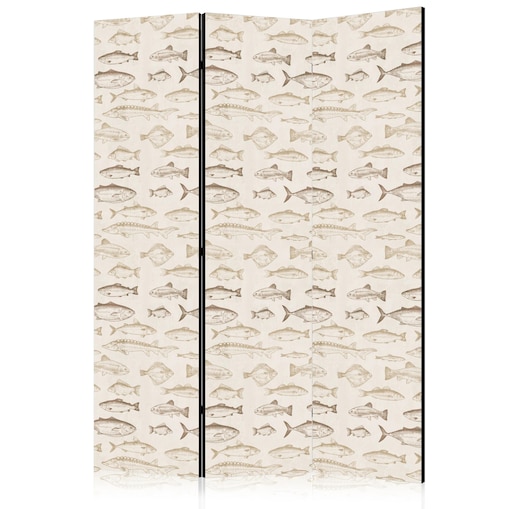 Parawan jednostronny Zwierzęta 135x172 cm 3-częściowy beżowy