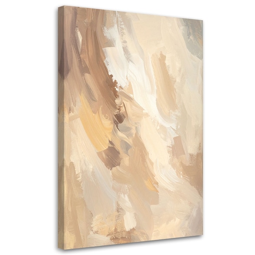 Obraz do salonu sypialni biura spa, Pastelowa Abstrakcja imitacja farby w kolorach beżu 20x30 cm