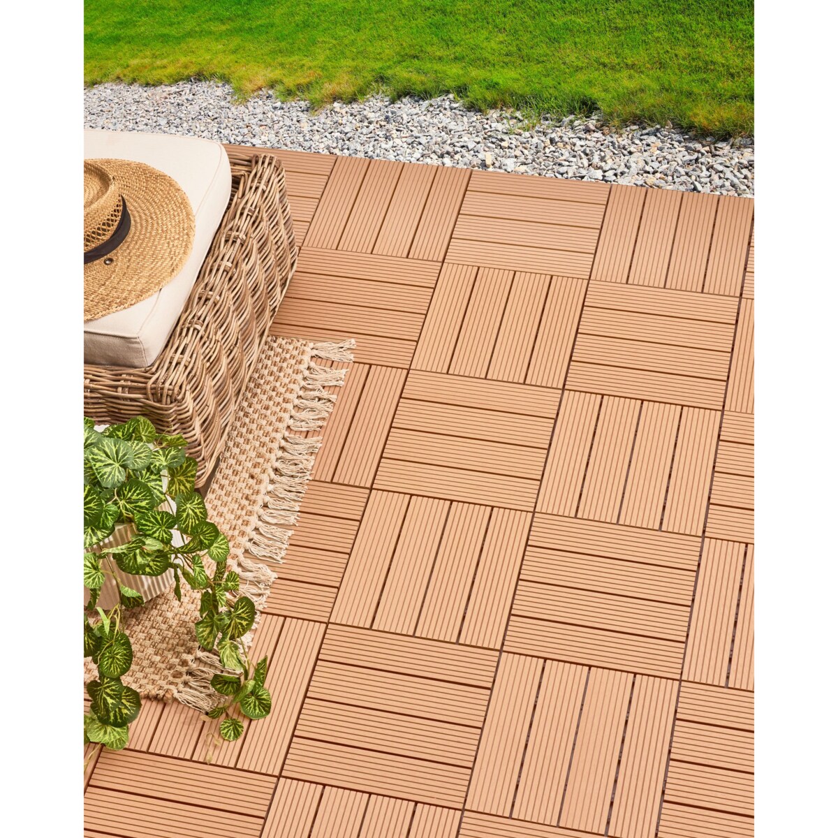 Płytki tarasowe ATELETA Kompozyt WPC Jasnobrązowy