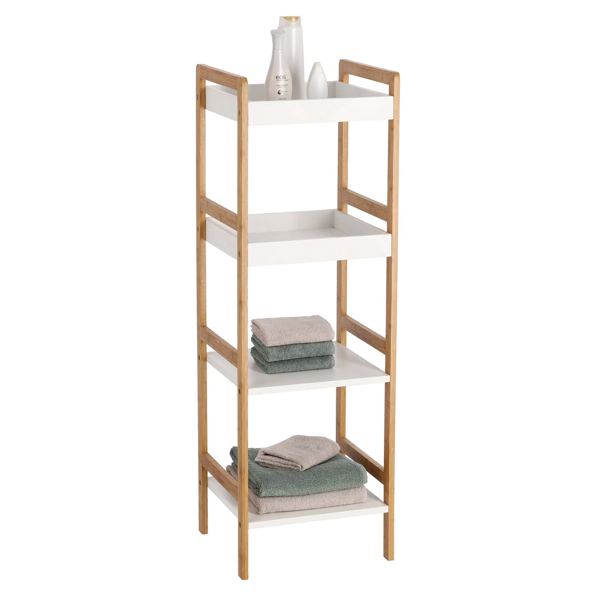 Szafka słupek łazienkowa z bambusa, 36 x 33 x 110 cm