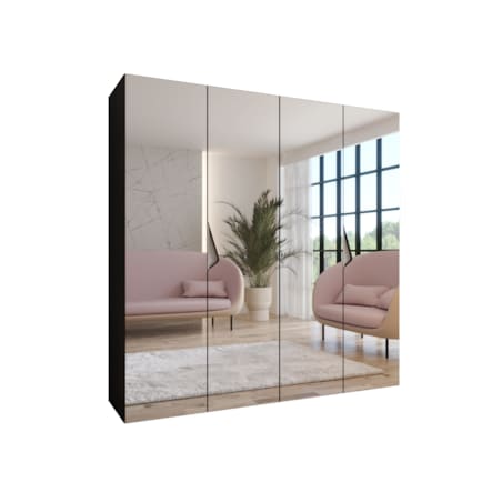 Szafa uchylna z lustrem Sandi 3 200 wys 202 cm Czarny + u Kaszmir