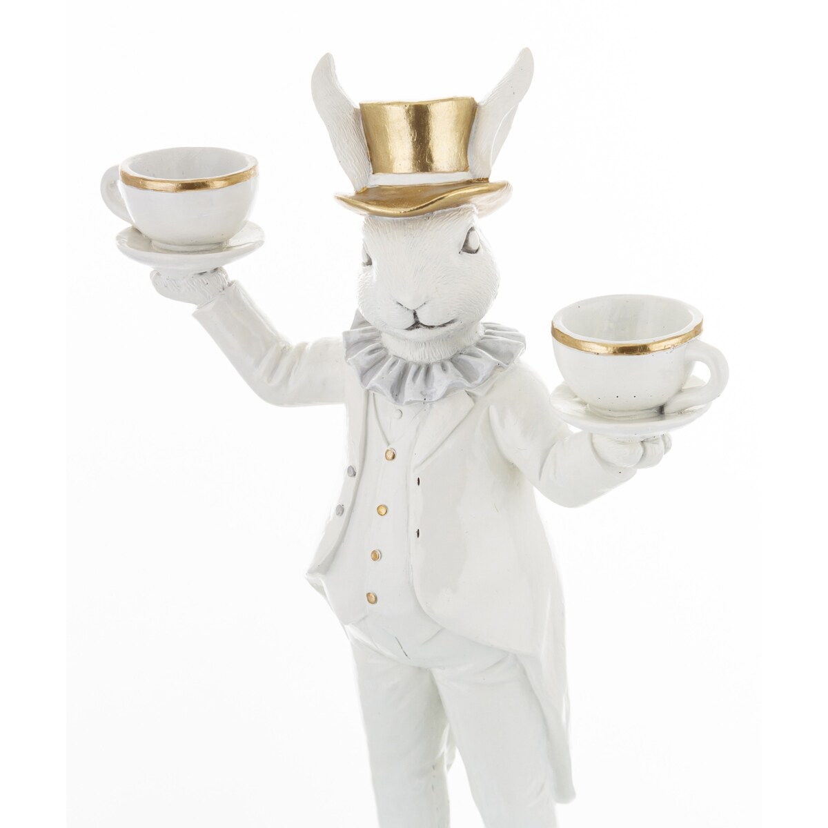 Dekoracja - królik z filiżankami 30,5x19x7 cm CAMERIERE