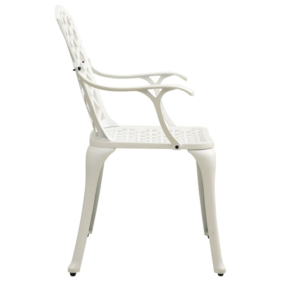 vidaXL Krzesła ogrodowe 2 szt., odlewane aluminium, białe
