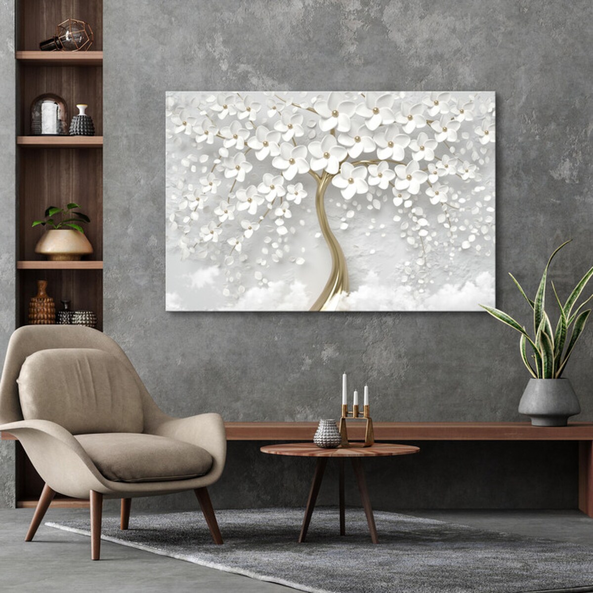 Obraz Na Płótnie Abstrakcyjne Drzewo 70x50cm