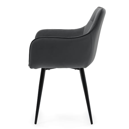 Krzesło tapicerowane welurowe GALLO velvet szary