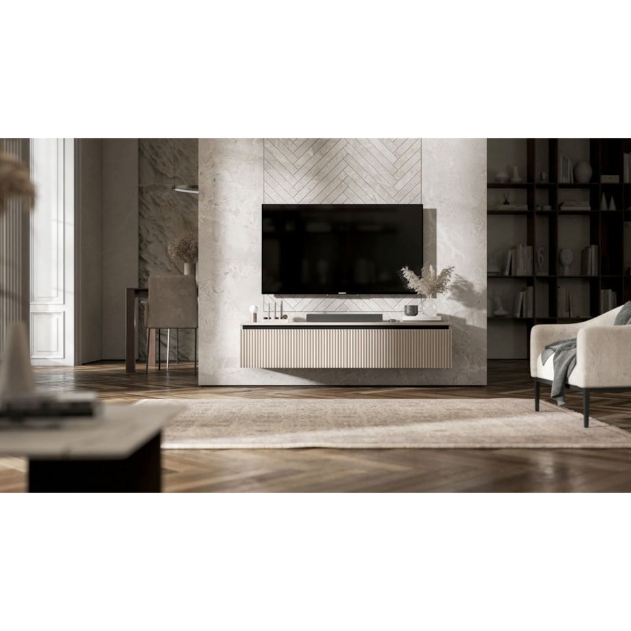 Nowoczesna Wisząca Szafka RTV Glamour Komoda RTV Kaszmir Mat 140 cm