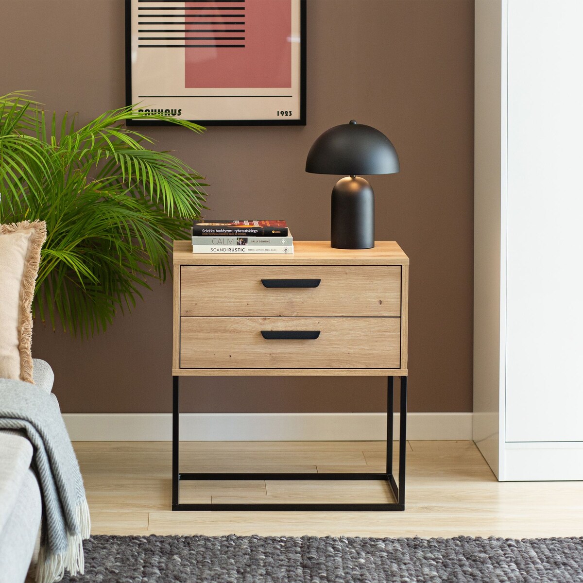 Konsimo RECTUS Zestaw stolików nocnych 2szt.w kolorze dębu artisan