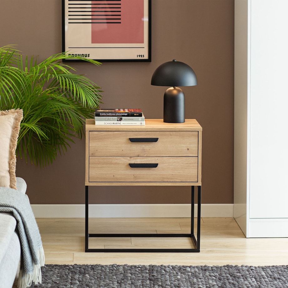 Konsimo RECTUS Zestaw stolików nocnych 2szt.w kolorze dębu artisan