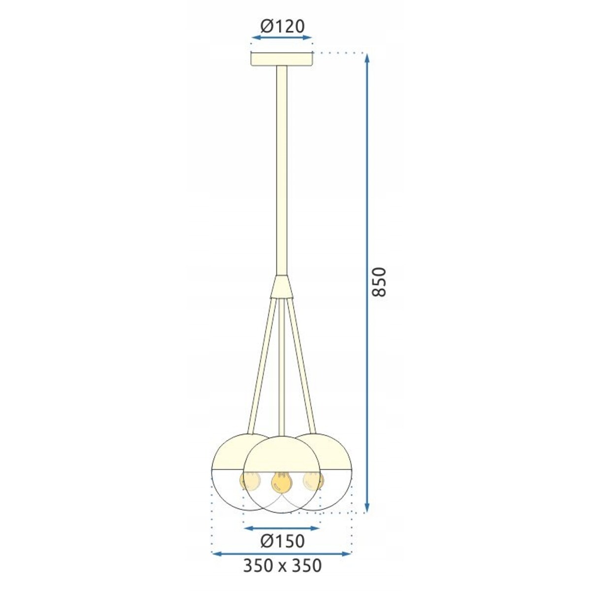 Lampa Wisząca Kule Szklana Mleczna Czarna Biała