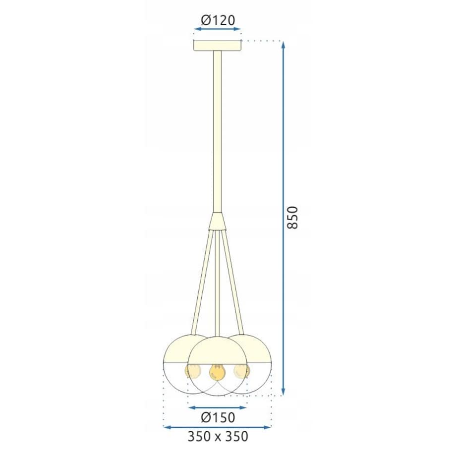 Lampa Wisząca Kule Szklana Mleczna Czarna Biała