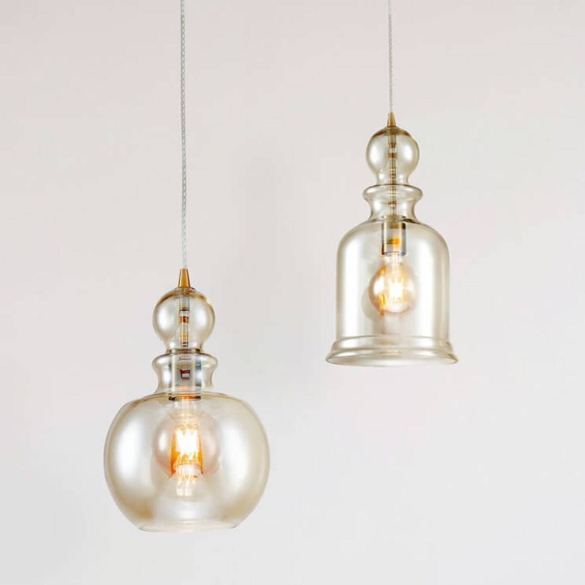 Okrągła lampa wisząca Ton P003PL-01BZ metal bursztynowa