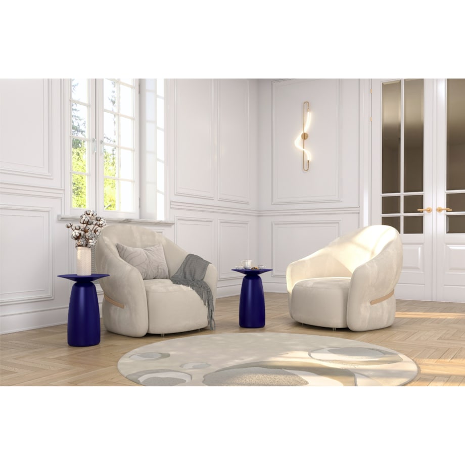 Stolik drewniany różne kolory Baobab 44, kolor granat szlachetny