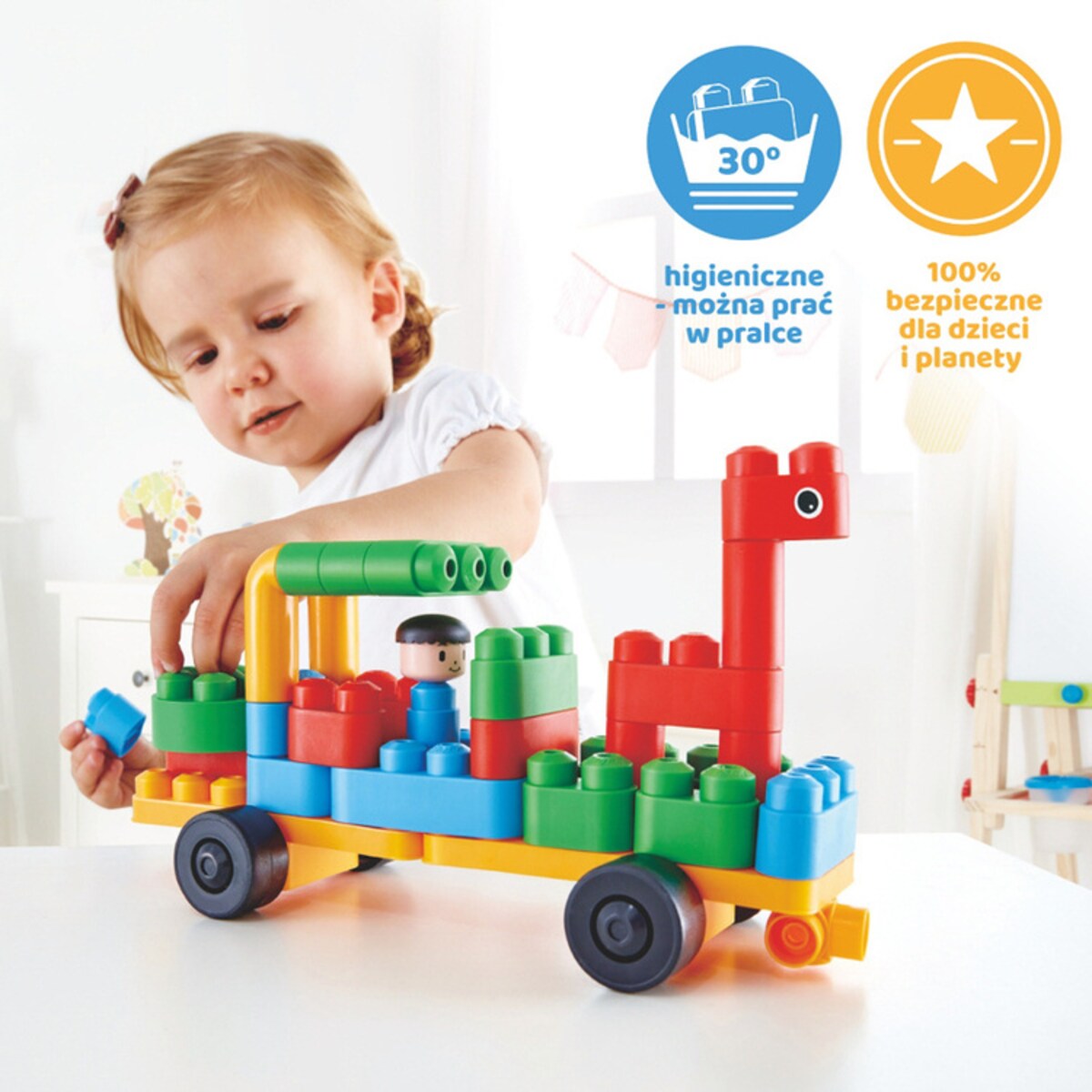 Miękkie Klocki konstrukcyjne Pojazdy opiekunów zwierząt w ZOO 40 el. 18m+ PolyM