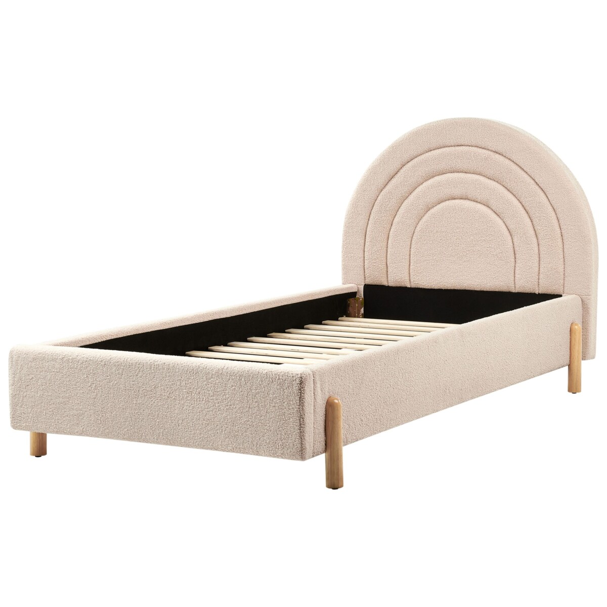 Łóżko Boucle ANET 90 x 200 cm Beżowy