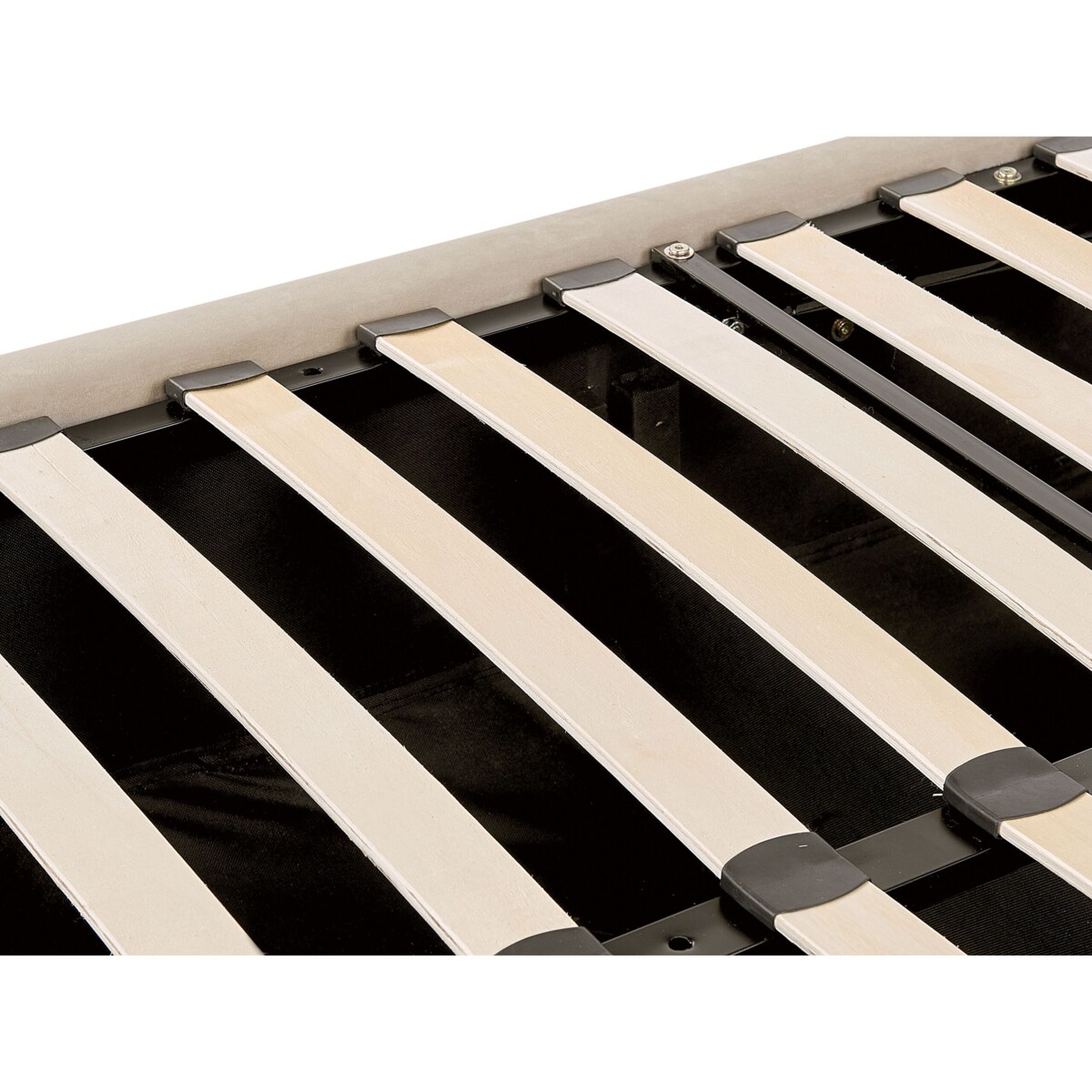 Łóżko z pojemnikiem welurowe 140 x 200 cm beżowe LUBBON