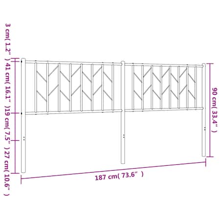 vidaXL Metalowe wezgłowie, białe, 180 cm