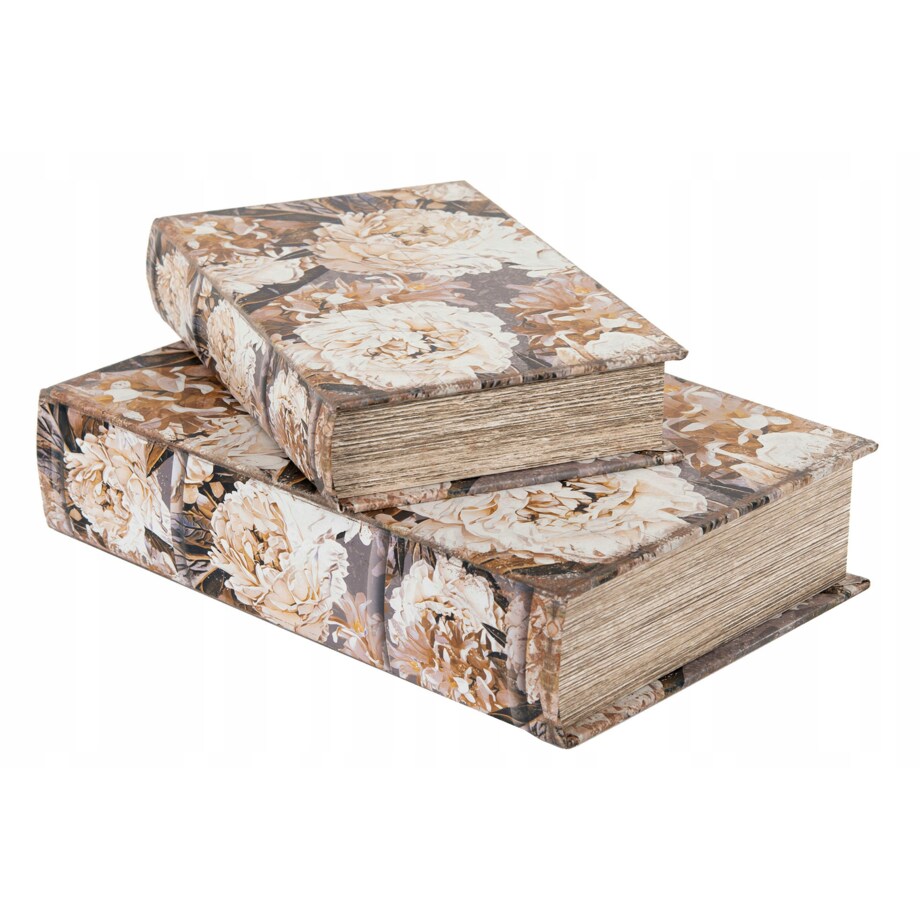 2 szt. PUDEŁKO KSIĄŻKA na drobiazgi kwiaty