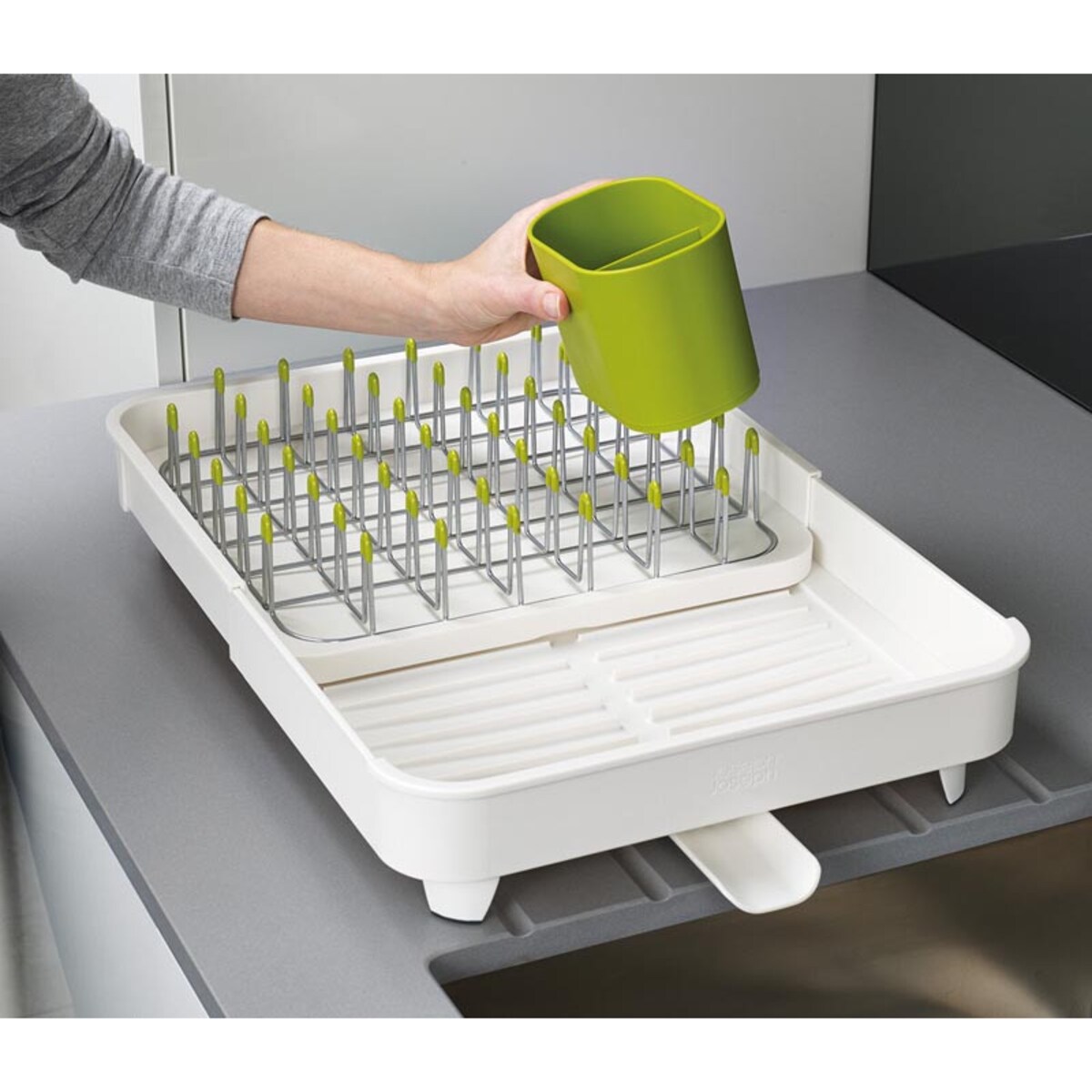 Składana suszarka do naczyń zielona EXTEND, 36 x 32 x 9 cm, Joseph Joseph