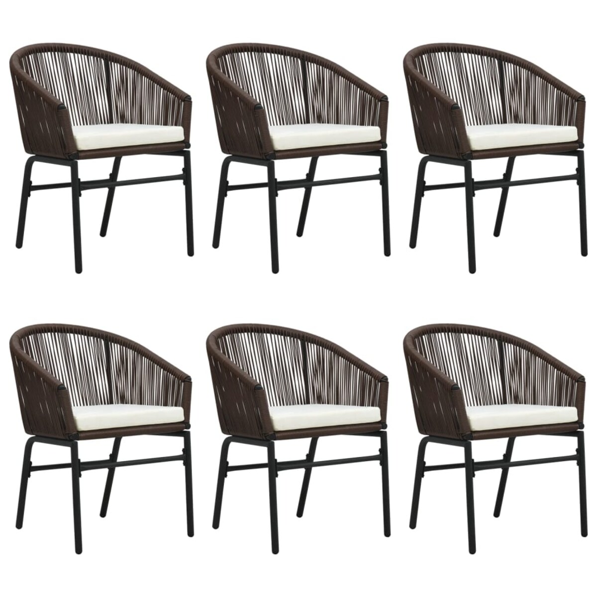 vidaXL 7-częściowy zestaw mebli ogrodowych, brązowy