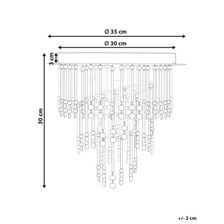 Żyrandol kryształowy 35 cm srebrny ESMELLE