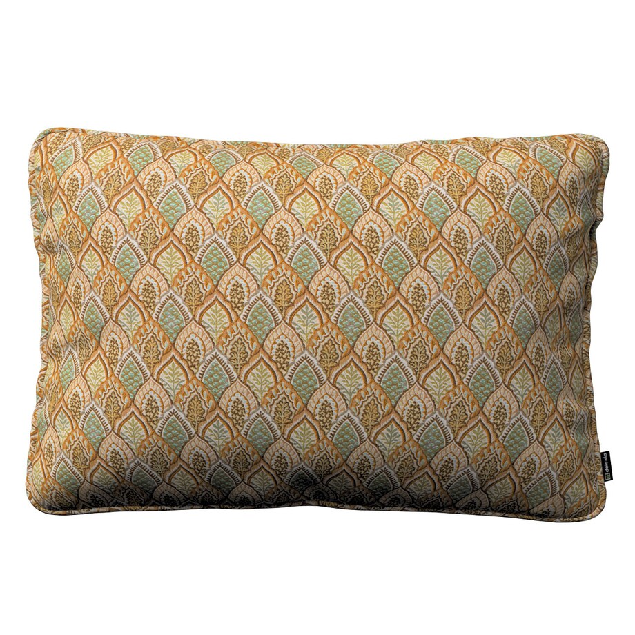 Poszewka Gabi na poduszkę prostokątna 60x40 beżowo-zielony motyw roślinny