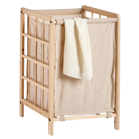 Kosz do szafy, drewno + tkanina