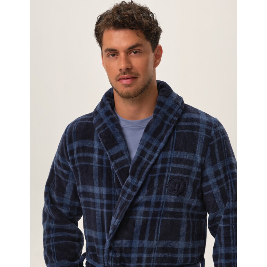 Szlafrok Hover 41938-59X Granatowy Granatowy, XXL