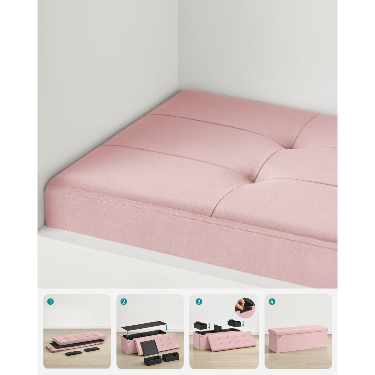 Pufa Siedzisko do sypialni pokoju przedpokoju Pastelowy Róż