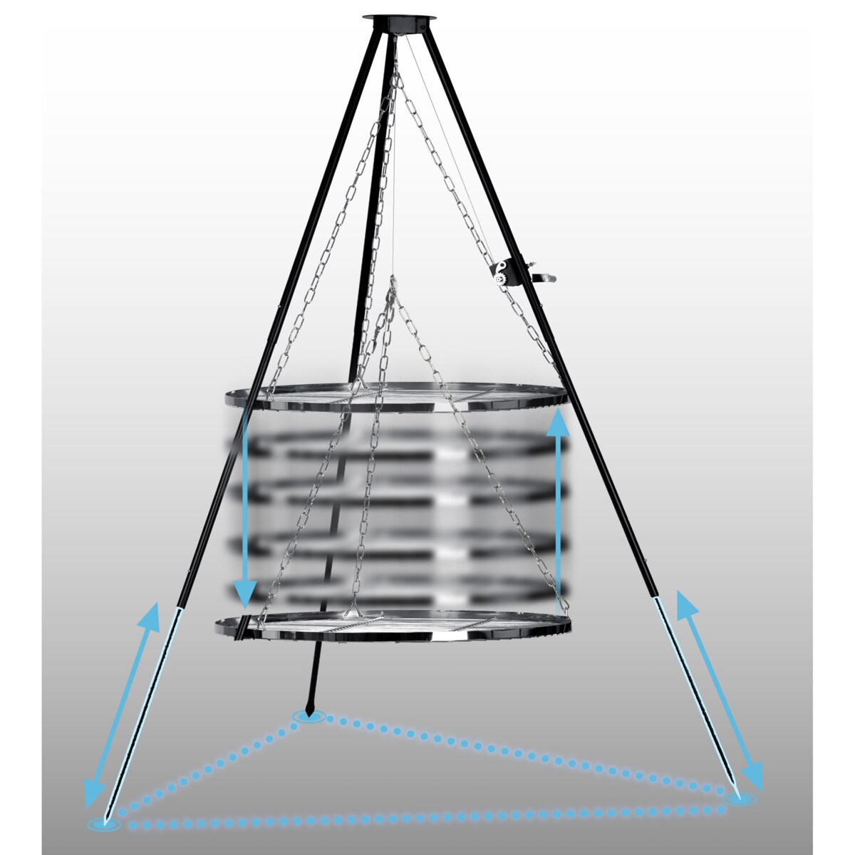 Palenisko ogrodowe grill na ognisko 80cm ruszt stalowy trójnóg Berdsen BD-884