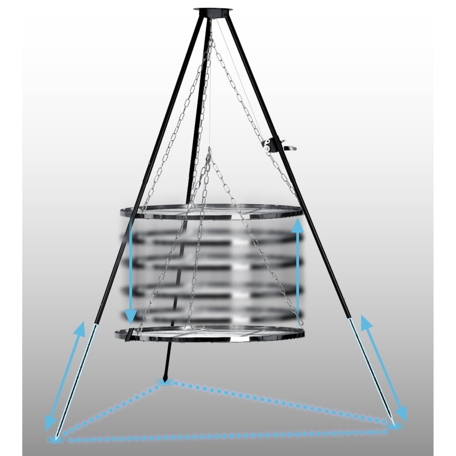 Palenisko ogrodowe grill na ognisko 80cm ruszt stalowy trójnóg Berdsen BD-884