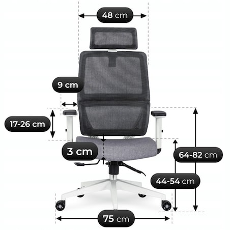 Fotel gamingowy obrotowy ergonomiczny regulowany do biurka czarny NICKI