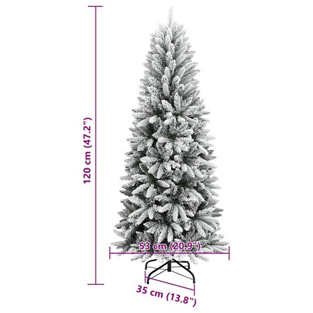 vidaXL Sztuczna choinka pokryta śniegiem, 120 cm, PVC i PE