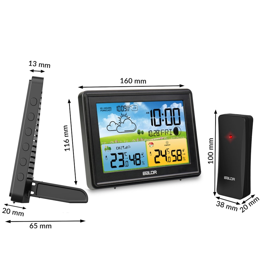 Bezprzewodowa stacja pogodowa pogody higrometr Baldr